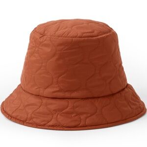 Lands' End Quilted Nylon Rustic Orange Hat